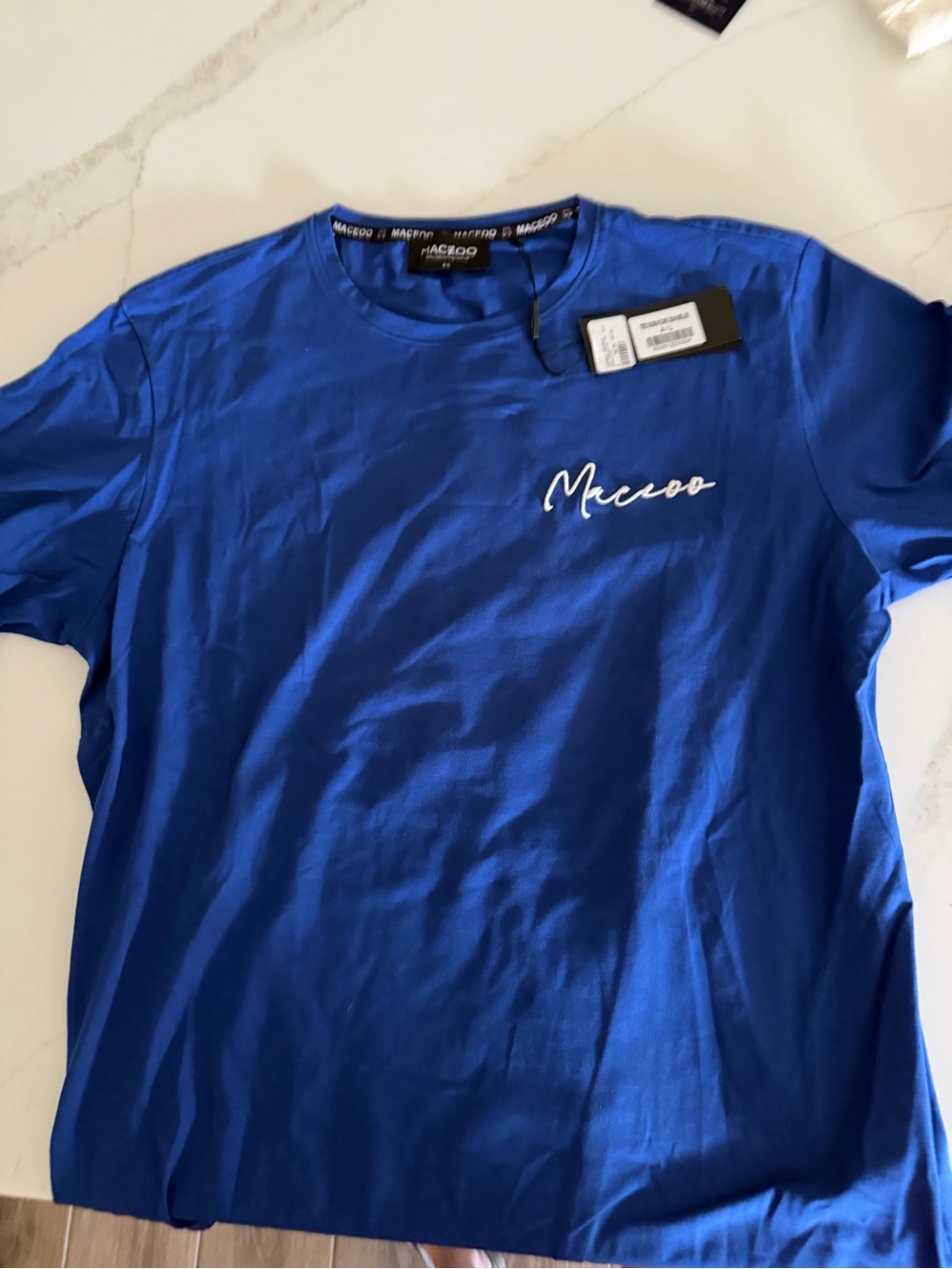 MACEOO Men's Crew Neck T-Shirt in Royal Blue